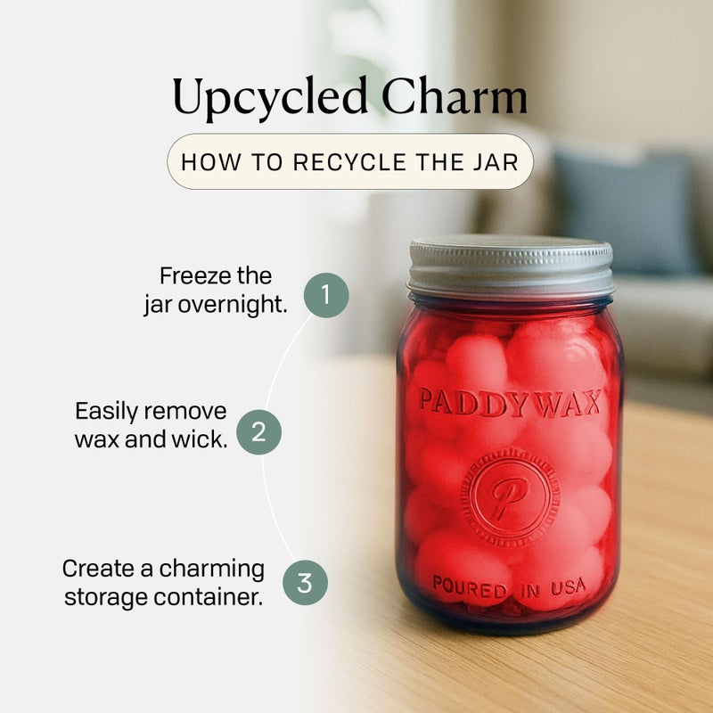 Paddywax Scented Candles Relish Collection Soy Wax Artisan Candle in Glass Jar with Lid, 9.5-Ounce, Pomegranate + Spruce - Image 5